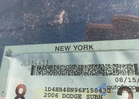 2006 Dodge Durango Slt из США, поврежденный, VIN 1D4HB48N96F150430